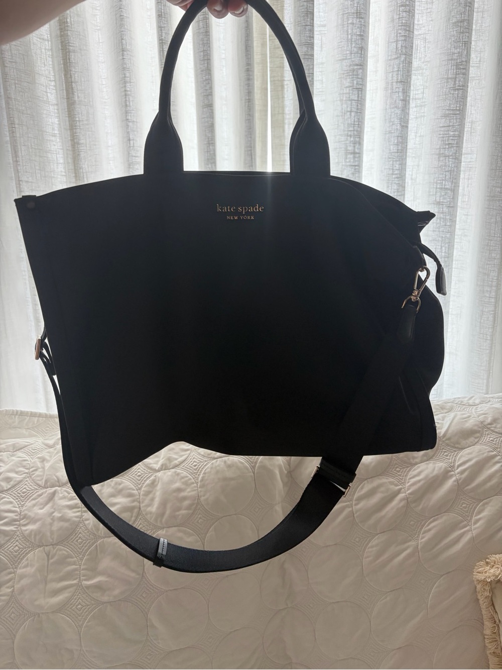 kate spade Black Zip-top Tote Bag with Shoulder Strap